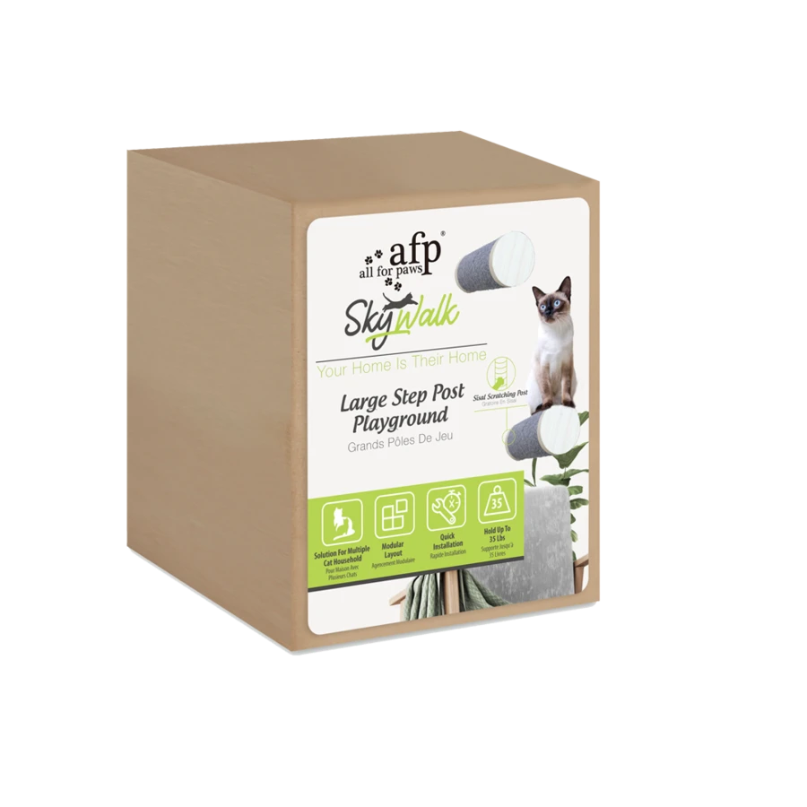 All For Paws Skywalk - Large Step Post Playground - 2 Pack 2 All For Paws Skywalk - Large Step Post Playground - 2 Pack - Afbeelding 2