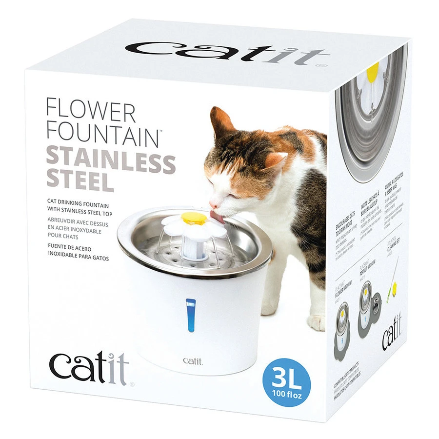 Catit Roestvrij Stalen Bloem Drinkfontein | 3 Liter Inhoud 3 Catit Roestvrij Stalen Bloem Drinkfontein | 3 Liter Inhoud - Afbeelding 3